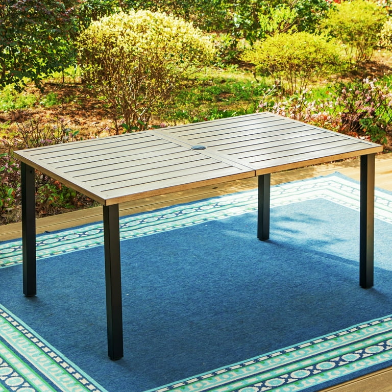 Summit Living 60 x 36 Inch Outdoor Patio Dining Table for 6 with