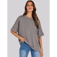 thumbnail image 4 of ANRABESS Womens Tops Oversized T Shirts for Women Short Sleeve Crewneck Casual Loose Basic Tee Shirt Trendy Summer Fashion Clothes Brwon Small, 4 of 10