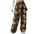 thumbnail image 2 of Women's Cute Teddy Bear Plush Pajama Pants, Soft Fleece-lined Warm Comfortable Plush Pants, Casual Lounge Wear,Coffee,XL, 2 of 8