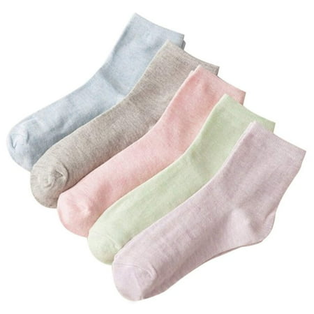 

5 Pairs Women s Socks Classic Plain Cotton Ankle Socks Socks Autumn Winter Warm Socks For Women Girls