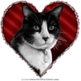 thumbnail image 2 of CafePress - Tuxedo Cat Heart -  Round Wood Ornament 4", 2 of 2