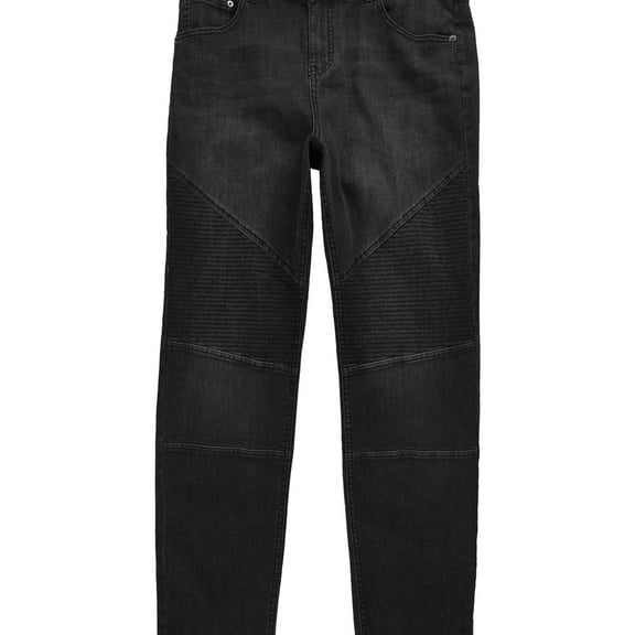 Jaywalker Boys Moto Knee Straight Leg Jeans, Black, Big Kids (8-20), XL