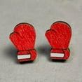 thumbnail image 6 of RSAMD Wood Sport Studs Boxing Glove Heart Baseball Round Basketball Football Earrings-#15, 6 of 9
