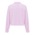 thumbnail image 6 of XIAONU Women's Batwing Sleeve Crop Blouse Loose Long Sleeve Point Collar Pullover Top Smooth Stylish Street Blouses, 6 of 9