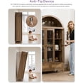 thumbnail image 5 of LAZZO 75" Arched Pantry Cabinet with Glass Doors, Rattan Drawers and Anti-Tipping Storage Cupboard for Kitchen and Living Room, Natural Wood, 5 of 8