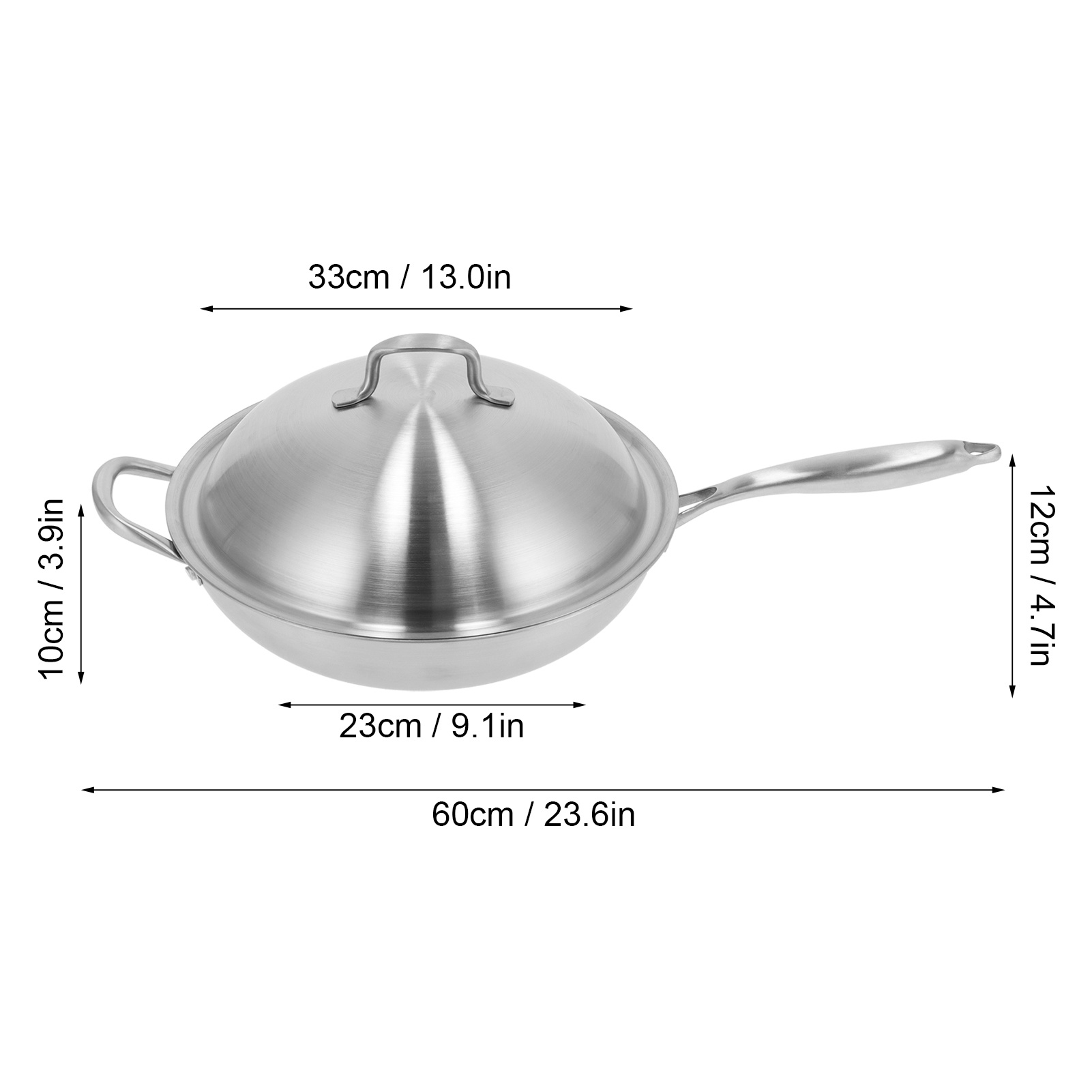 EEPHO Stainless Steel Frying Pan StirFry Pan Cooking Utensil with
