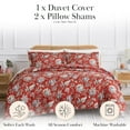 thumbnail image 2 of Southshore Fine Living, Inc., Oversized Duvet Cover Set, Willow Red Duvet Cover, Twin/Twin XL - Ultra-Soft Microfiber Bedding Set with Zipper Closure, Easy Care - 1 Duvet, 1 Sham, 2 of 9
