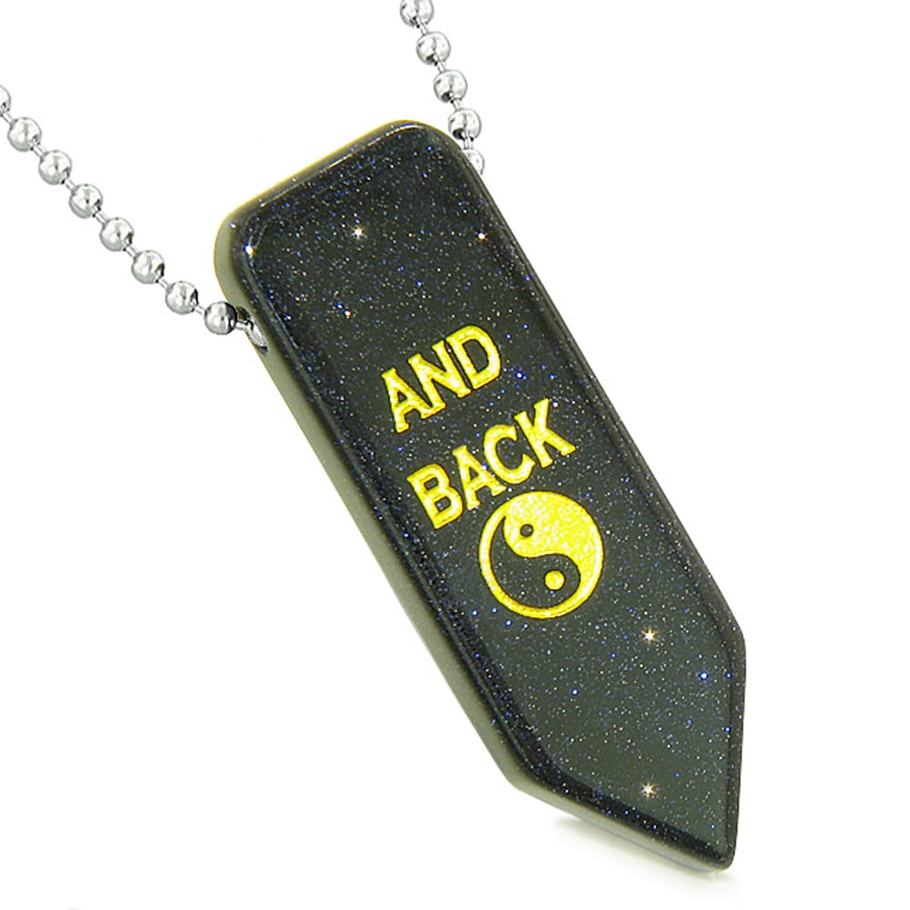 I Love You to the Moon and Back Love Couples Amulets Green Quartz and Blue Goldstone Arrowhead Necklaces