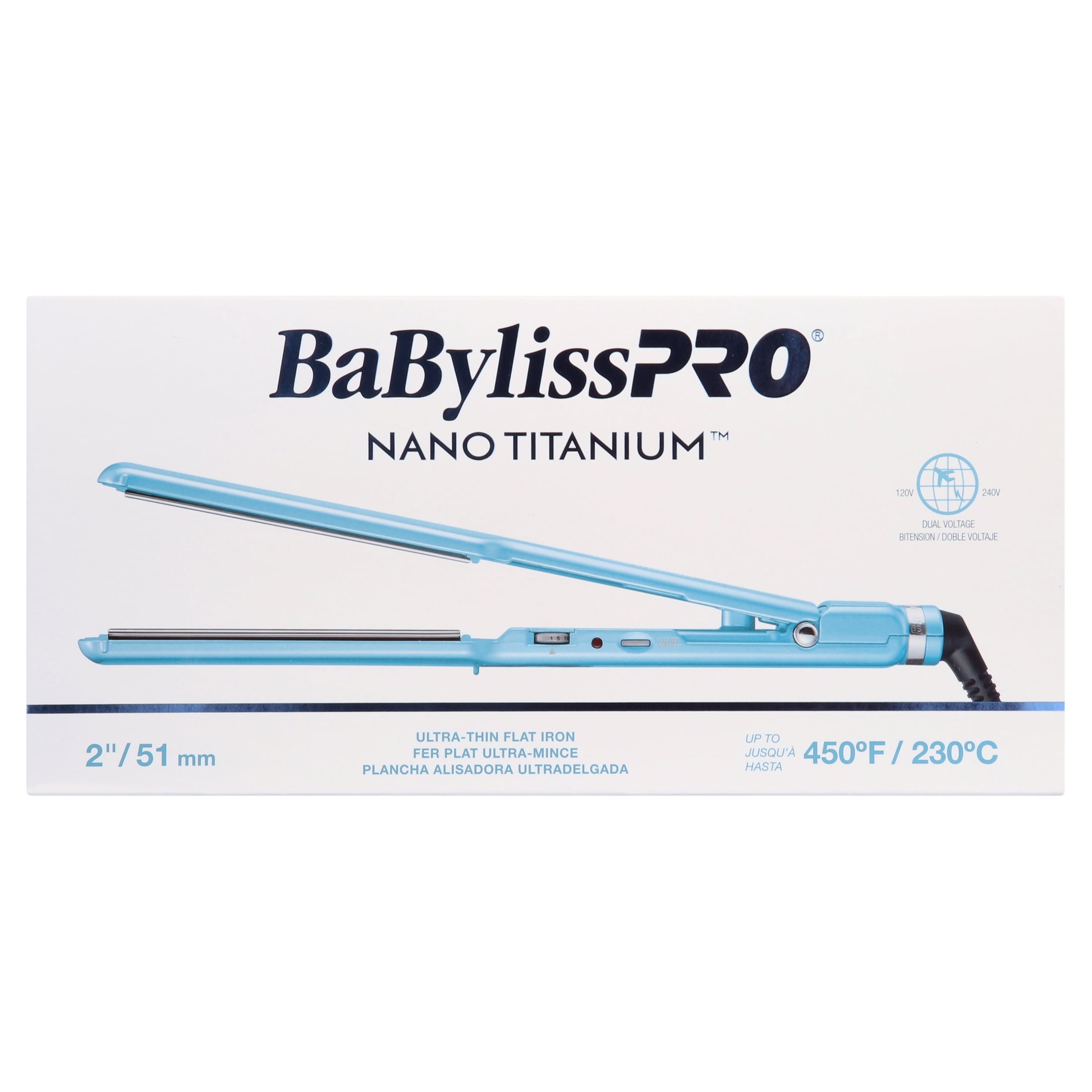 Conair BaBylissPRO 2 in. Nano Titanium Ultra-Thin Hair Straightener  BNT4074TUC - The Home Depot