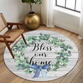 thumbnail image 2 of Round Rug 6Ft Washable Non-Slip, Farmhouse Wooden Grain Circle Area Rugs for Living Room Bedroom, Eucalyptus Leaves Watercolor Bow Indoor Floor Mats Carpet Runner for Home Decor Aesthetic, 2 of 8
