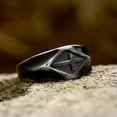 thumbnail image 3 of K-KED Retro Brushed Black Cross Ring Men Women Stainless Steel Vintage Wedding Ring-7, 3 of 6