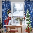 thumbnail image 3 of Navy Blue Christmas Sheer Curtains 84 Inches Long, Snowman Xmas Tree Ball Gifts Winter Light Filtering Window Curtains for Living Room, Rod Pocket Voile Sheer Curtain Drapes, 52"Wx84"L, 2 Panels, 3 of 9
