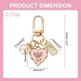 thumbnail image 2 of 2 Piezas Llavero Corazón Encanto para Mujeres, Encanto de Bolsa de Metal con Corazones, Tulipanes y Perlas para Llavero de Coche (Rosa/Blanco/Dorado), 2 of 6