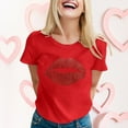 thumbnail image 2 of Cathalem Womens Tshirts Ribbed Knit Slim Fit T Shirts 2024 Summer Casual Basic Solid Tee Top,Red XXL, 2 of 5