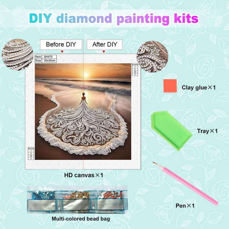 KEYIFA Quadro Cascata Lunare Kit Pittura Diamante 5D Cascata Di Luna - 30x40cm, Con Diamanti Extra, Per Decorazione E Relax Hobby Creativo Kit Completo Diamanti Extra