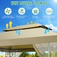 thumbnail image 3 of HOTEEL 10x13 Gazebos for Patios, Outdoor Canopy Gazebo Backyard Gazebo Patio with Mosquito Netting and Double Roof for Party, Wedding, BBQ and Event, Khaki, 3 of 11