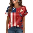 thumbnail image 2 of KDDYLITQ States 250th Anniversary Shirts Womens 250th Anniversary Printed Crew Neck Clothes Usa Flag Short Sleeve July 4th Tees Independence Athletic Tops Red 2XL, 2 of 5