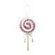 thumbnail image 2 of Adorno navideño de piruleta de espuma con diseño de rayas de lentejuelas | Decoración brillante para colgar en el árbol de Navidad con lazo, 2 of 6