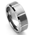 thumbnail image 2 of Men Women Tungsten Carbide Wedding Band Ring 8mm Comfort Fit Beveled Edges Groove Tungsten Ring, 2 of 3