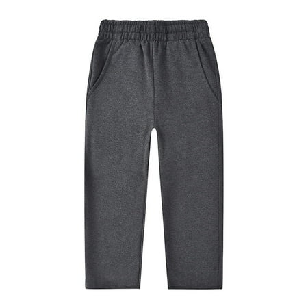 

MIASHUI Kids Boys Sweatpants Boys Girls Straight Leg Pants Soft Stretchy Leggings Jogger Dark Gray 3-4 Years