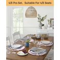 thumbnail image 5 of 15 Inch Round Placemats Set of 4, Watercolor Floral Non Slip Heat Insulation PP Table Mats, Spring Lavender Daisy Butterflies Pink Washable Place Mats for Kitchen Dining Party Table Decor, 5 of 7