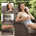 thumbnail image 5 of Gymojoy Luxury 5 Pieces Patio Furniture Set Wicker Outdoor High Back Swivel Rocker Glider Chairs Set of 2 with 2 Ottomans, Side Table and 6 Inch Cushions, 5 of 10