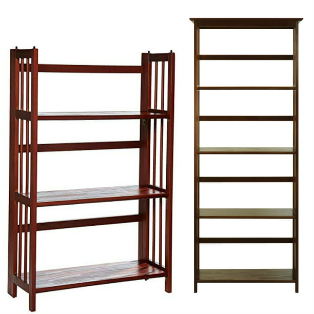 Casual Home Mission Style 5 Shelf, Montego 5 Tier Bookcase Walnut