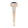 thumbnail image 3 of ANGARA Natural Oval Blue Sapphire Split Shank Halo Ring in 14K Rose Gold for Women (Size-6x4mm) | September Birthstone, Birthday, Anniversary, Jewelry Gift for Women | Natural Blue Sapphire Ring, 3 of 8