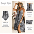 thumbnail image 5 of aohooy Boho Ruffle Dresses for Women Wedding Dresses for Bride Spaghetti Strap Lace Up Maxi Dress Lace Trim Asymmetric Hem 2026 Gray,M, 5 of 6