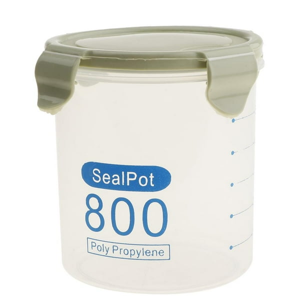 Contenedor de cereales Stow, recipientes de plástico para almacenar alimentos, refrigerios y cocina. 800ml verde