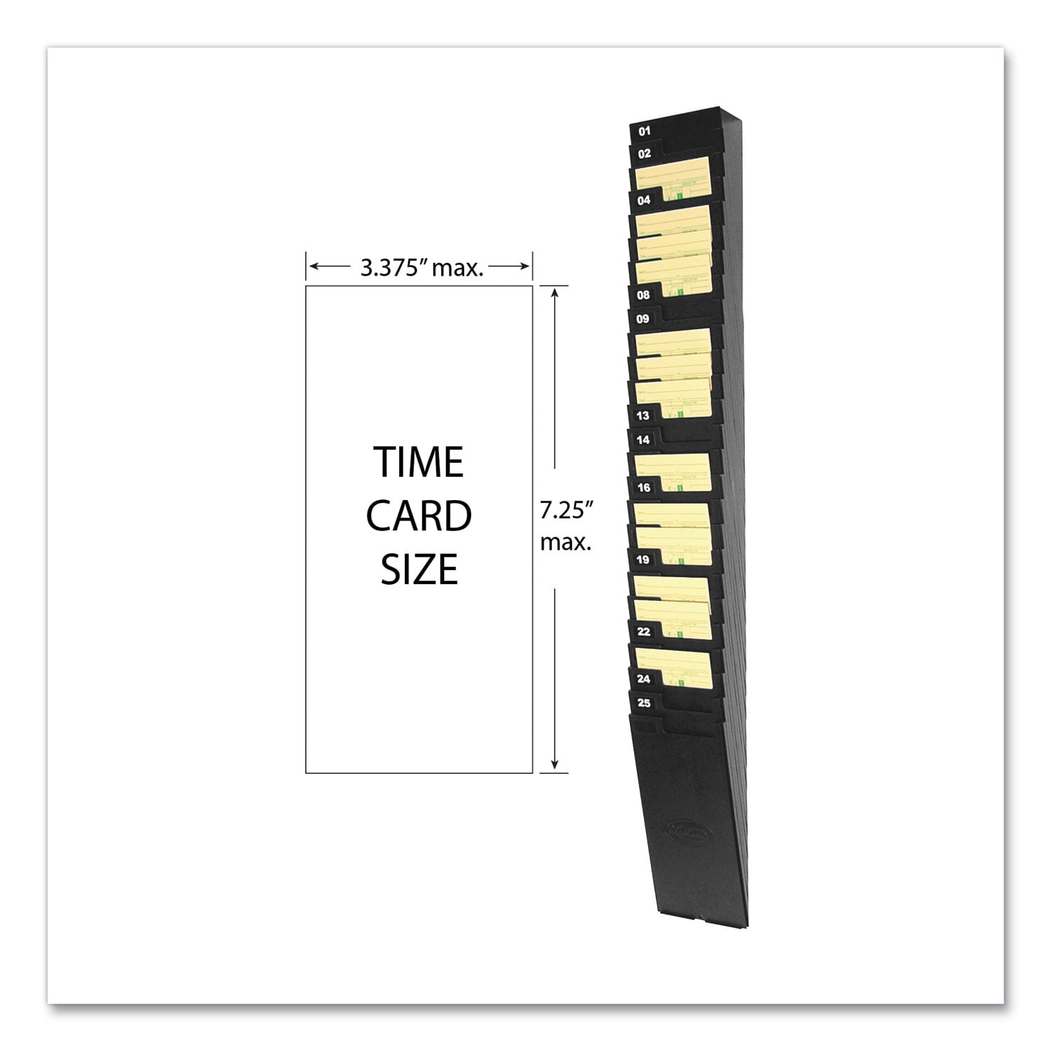 Lathem Time Expandable Time Card Rack, 25-pocket, Holds 7" Cards, Plastic, Black