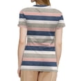 thumbnail image 4 of NAMTYQX Summer Shirts for Women Short Sleeve Crew Neck Trending Stretchy Tops for Women Trendy Summer Light Blue Size L, 4 of 5
