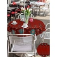 thumbnail image 5 of Outdoor Tablecloths with Umbrella Hole & Zipper, Red Boho Round Tablecloths 60 Inch, Vintage Ethnic Tribe Abstract Art Retro Waterproof Table Cloth, Patio/Pool/Picnic Table Covers, 5 of 8