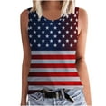 thumbnail image 2 of VKOYWKM Women's American Flag Tank Tops Sleeveless Patriotic Shirts Stars and Stripes Graphic Crew Neck Vest Top, 2 of 5