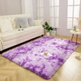 thumbnail image 4 of Junovo Luxury Velvet Shag Area Rug Modern Indoor Fluffy Rugs, Extra Comfy and Soft Carpet For Bedroom Living Room Kids Room,8'x10',Purple, 4 of 7