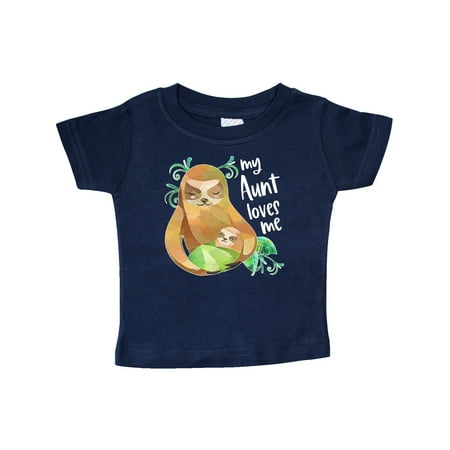 

Inktastic My Aunt Loves Me Cute Sloth and Baby Gift Baby Boy or Baby Girl T-Shirt