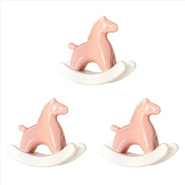 3X Estatua de Caballo Mecedora de Cerámica para el Hogar, Escultura de Arte Moderno para Decoración de Estantes de Mesa, Adorno de Escritorio de Estatuilla Estética,B
