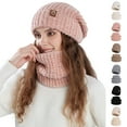 thumbnail image 5 of ZQUUVOU Women's Plush Lined Thermal Knit Beanie Ear Protection Hat Neck Warmer Set Winter Outdoor Outfits Black, 5 of 5
