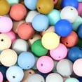thumbnail image 2 of Evjurcn 200 Pcs Silicone Beads Round Silicone Beads Bulk 20 Colors Silicone Loose Beads Soft Silicone Bead Set 15mm Round Beads Set Silicone Craft Beads for DIY Necklace Bracelet Jewelry, 2 of 9