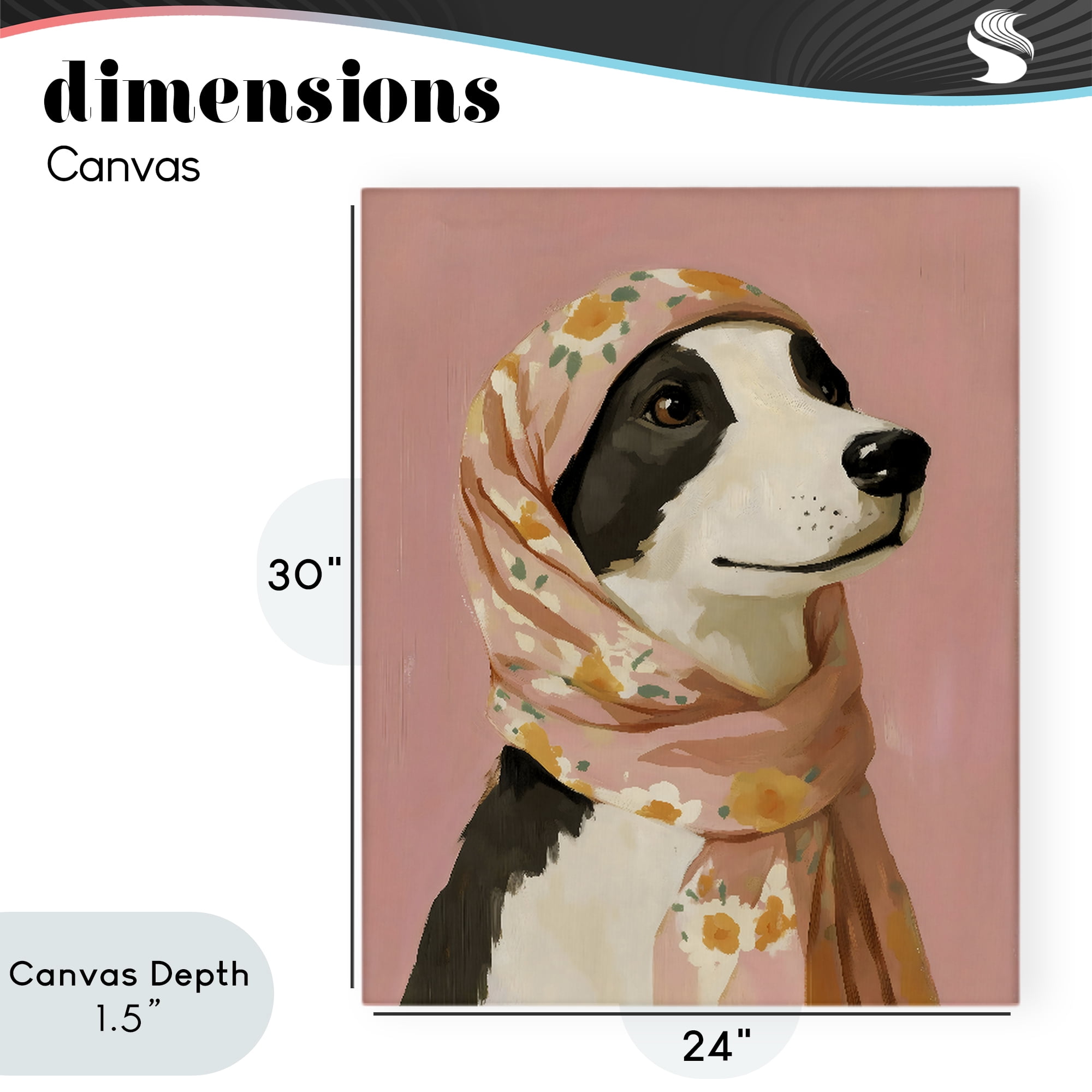 Stupell Industries Dog Babushka in Floral Scarf Canvas Wall Art, design by The Prints Vibe