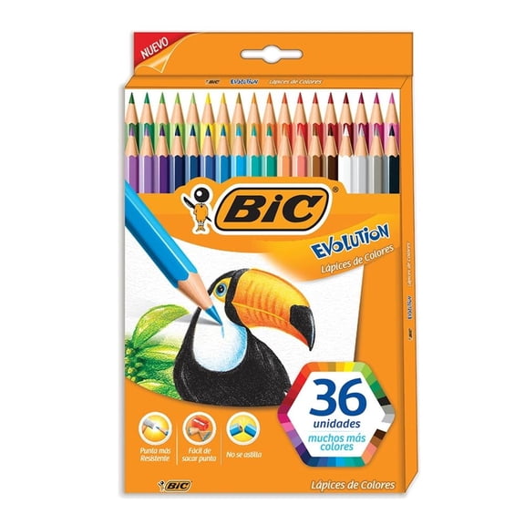 Lápices de Colores Bic Evolution Punta resistente 36 Piezas