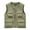 Khaki, variant on Aueoeo Sleeveless Vests For Men V Neck Zipper Outdoor Fishing Vests Work Trendy With Flap Multiple Pockets
