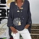 thumbnail image 2 of Blusa tipo camisa HUOGUO, talla grande, estampado floral, cuello en V, para mujer, 2 of 5