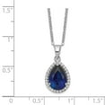 thumbnail image 2 of White Sterling Silver necklace with pendant (09) September Cubic Zirconia CZ Clear Sapphire, Lab Created Blue, 2 of 2