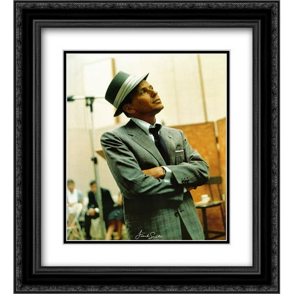 Frank Sinatra (Studio) 2x Matted 20x24 Black Ornate Framed Art Print