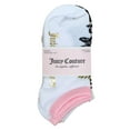 thumbnail image 2 of Juicy Couture Girls 5-Pack No Show Socks - White, Grays, Pink & Black with Metallic Gold, 2 of 3