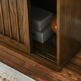 thumbnail image 5 of DUOSONG Mid Century Sideboard With 2 Sliding Door & Solid Wood Decorative Strips, Storage Cabinet For Living Room, Kitchen, Dining, Entryway, Hallway Walnut MDF Primary Living Space Cabinets, 5 of 10