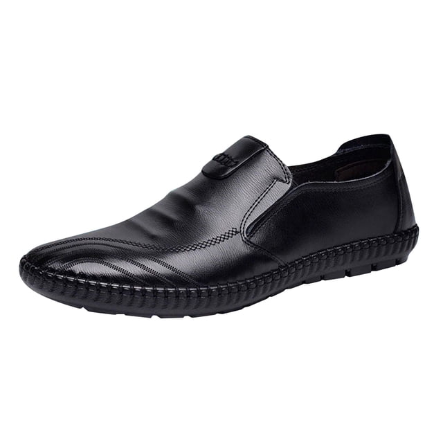 Men's Leather Shoes Classical Sneaker Shoes for Men Work Shoes Comfortable Style On PU Leather Men Shoes Work Mens Slip on Shoes Wide Low Rubber Sole Block Shoes for Men Formal Shoes for