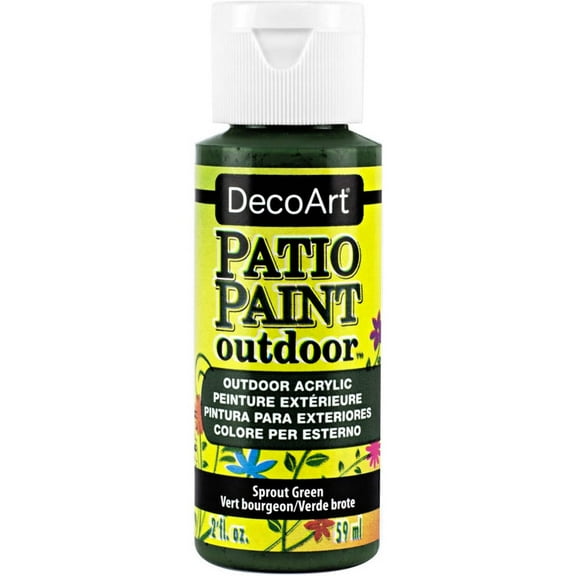 DecoArt Patio Paint Outdoor Acrylic, Geranium Red – Weather-Resistant Craft Paint, 2 oz