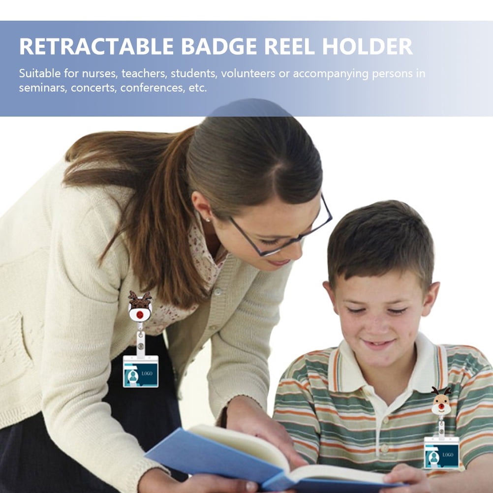 Badge Reel Teacher Reading Shisuyan Retractable Id Clip Multi 8Pcs